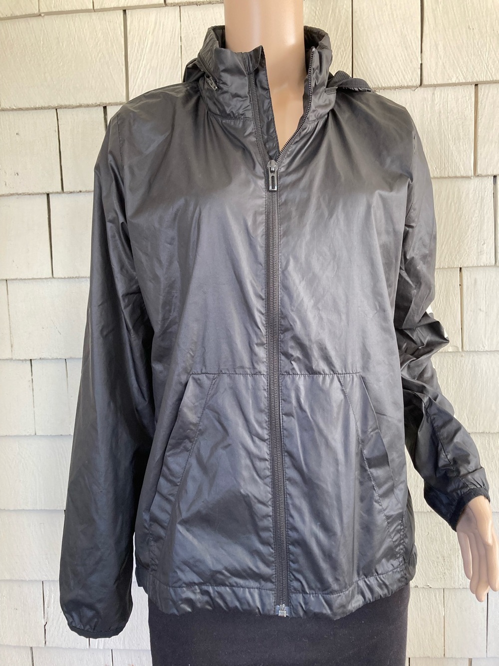 Adidas Women's Black Hooded Windbreaker Jacket Size Small